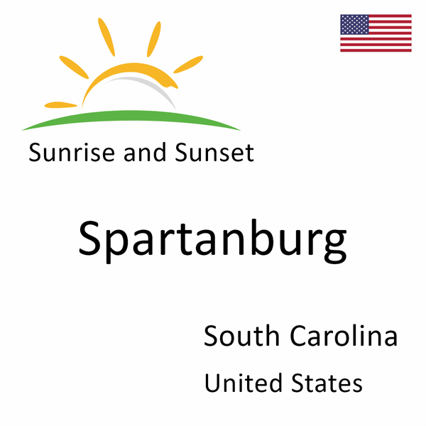 Sunrise and sunset times for Spartanburg, South Carolina, United States