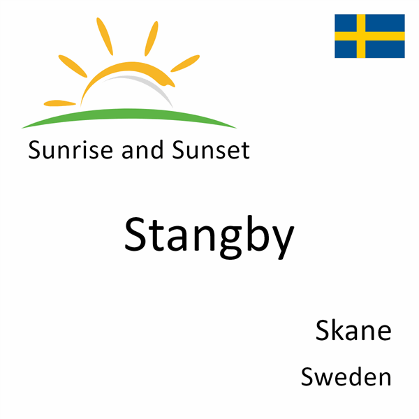 Sunrise and sunset times for Stangby, Skane, Sweden