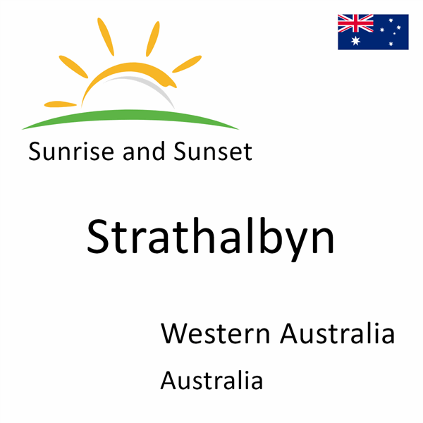 Sunrise and sunset times for Strathalbyn, Western Australia, Australia