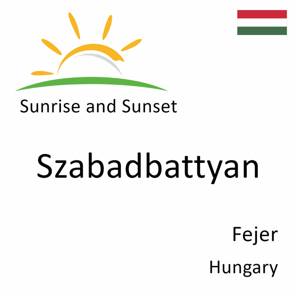 Sunrise and sunset times for Szabadbattyan, Fejer, Hungary