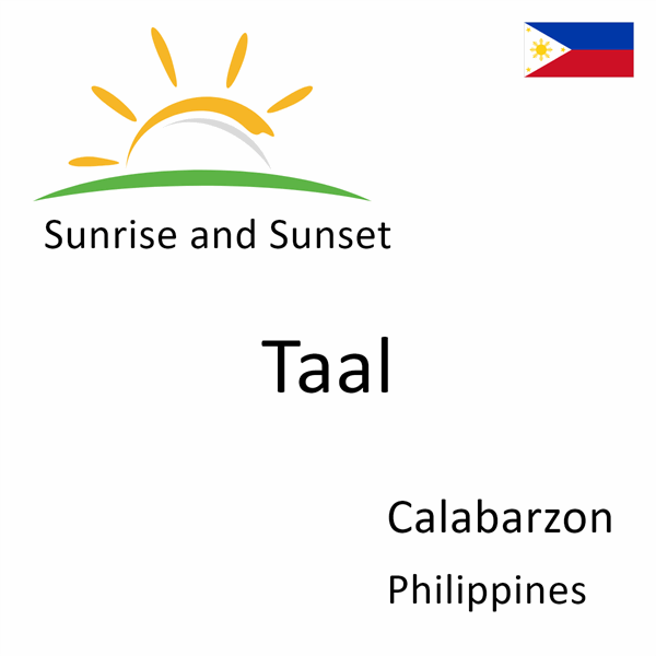 Sunrise and sunset times for Taal, Calabarzon, Philippines