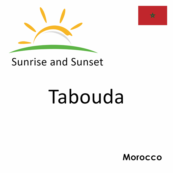 Sunrise and sunset times for Tabouda, Morocco