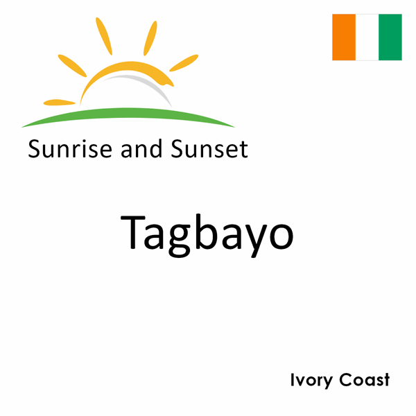 Sunrise and sunset times for Tagbayo, Ivory Coast