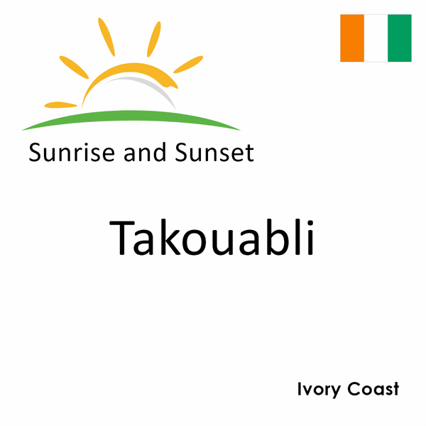 Sunrise and sunset times for Takouabli, Ivory Coast