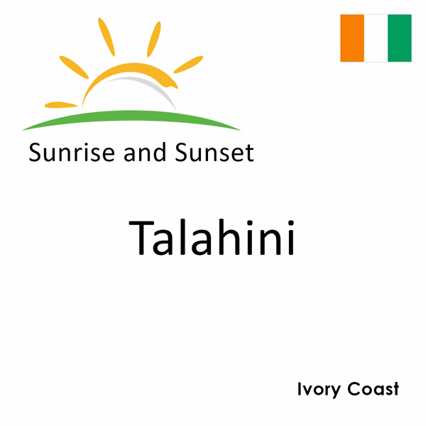 Sunrise and sunset times for Talahini, Ivory Coast