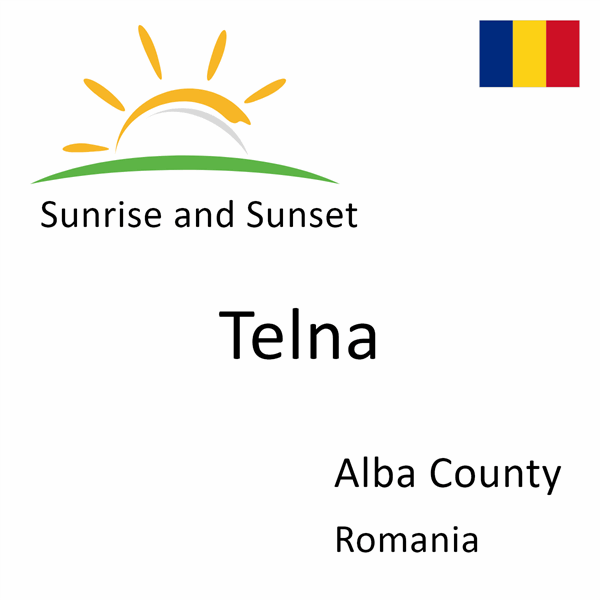 Sunrise and sunset times for Telna, Alba County, Romania