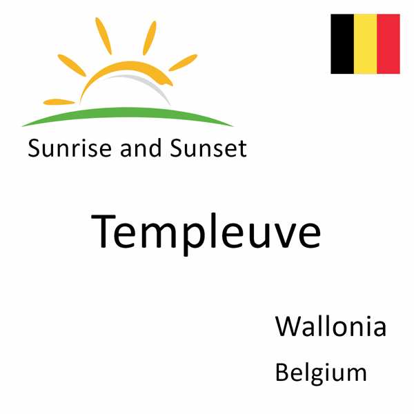 Sunrise and sunset times for Templeuve, Wallonia, Belgium