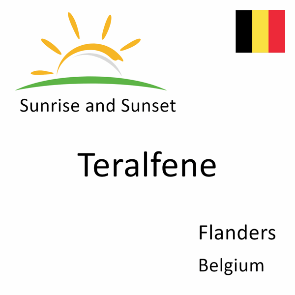 Sunrise and sunset times for Teralfene, Flanders, Belgium