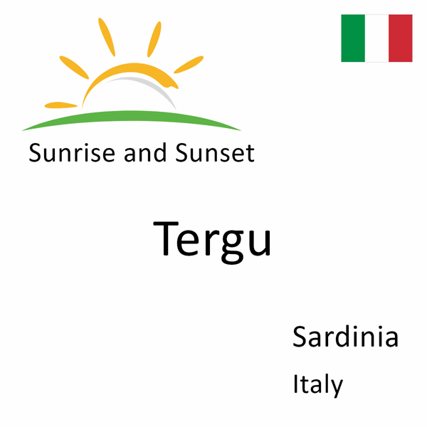 Sunrise and sunset times for Tergu, Sardinia, Italy