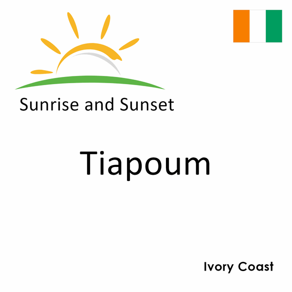 Sunrise and sunset times for Tiapoum, Ivory Coast