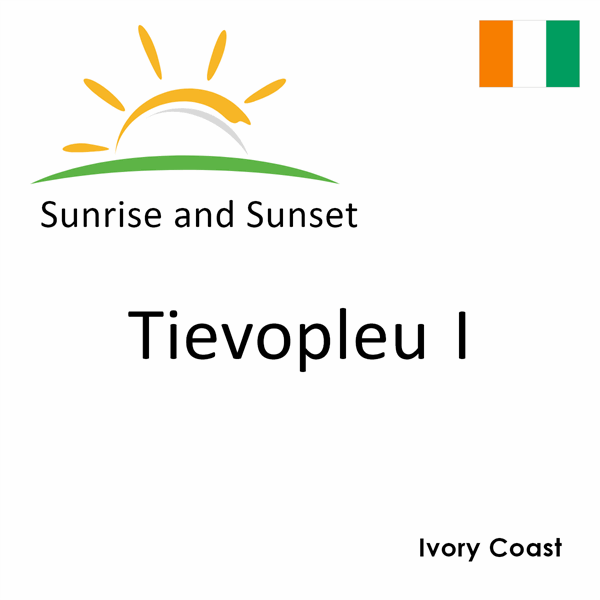 Sunrise and sunset times for Tievopleu I, Ivory Coast