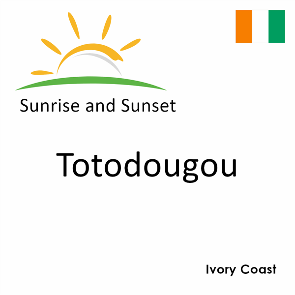 Sunrise and sunset times for Totodougou, Ivory Coast