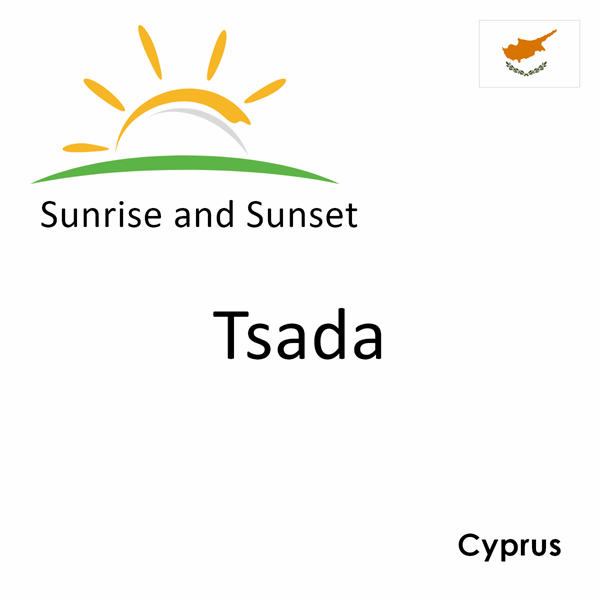 Sunrise and sunset times for Tsada, Cyprus