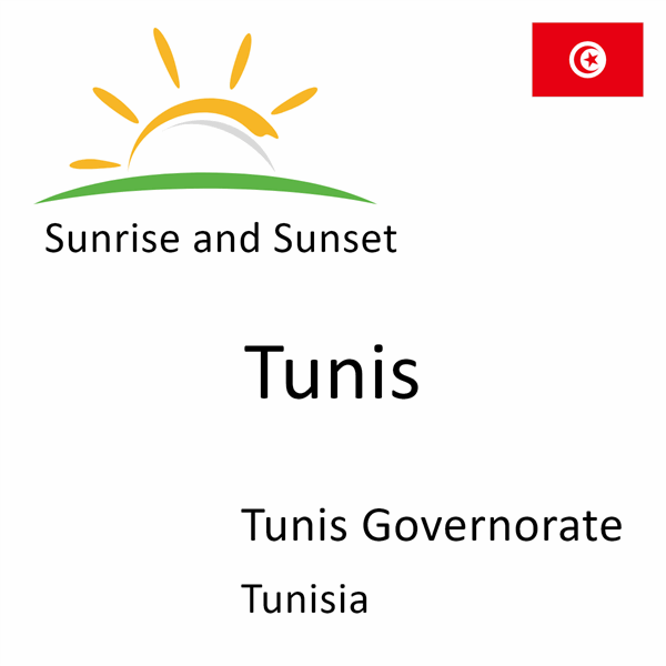 Sunrise and sunset times for Tunis, Tunis Governorate, Tunisia