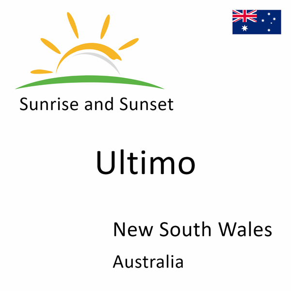 Sunrise and sunset times for Ultimo, New South Wales, Australia