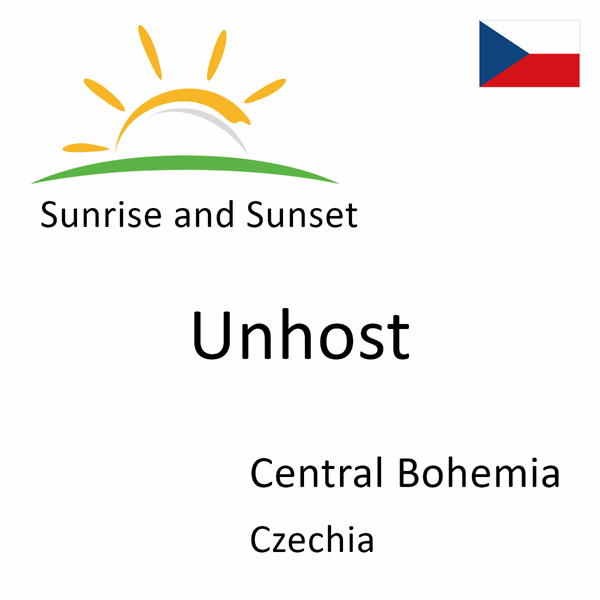 Sunrise and sunset times for Unhost, Central Bohemia, Czechia