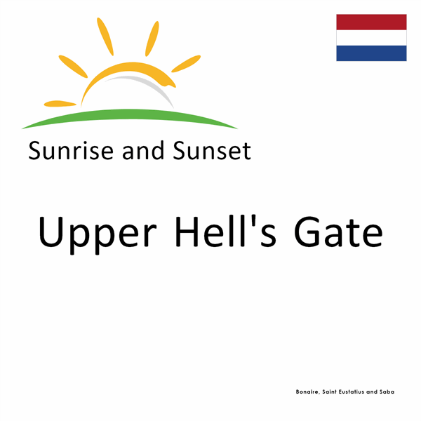 Sunrise and sunset times for Upper Hell's Gate, Bonaire, Saint Eustatius and Saba 