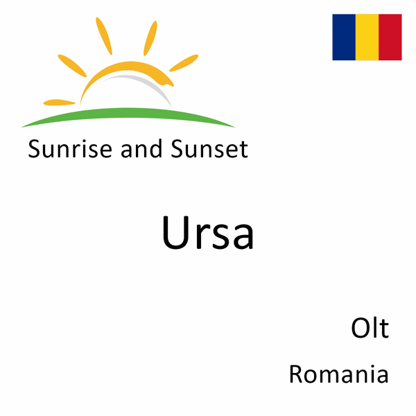 Sunrise and sunset times for Ursa, Olt, Romania