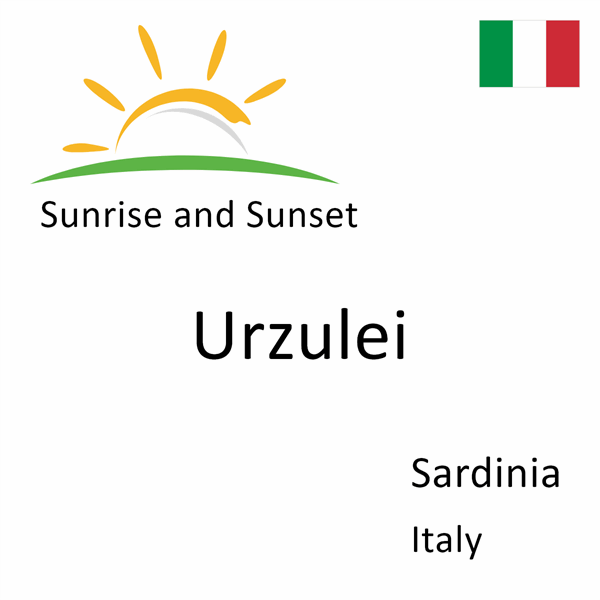 Sunrise and sunset times for Urzulei, Sardinia, Italy