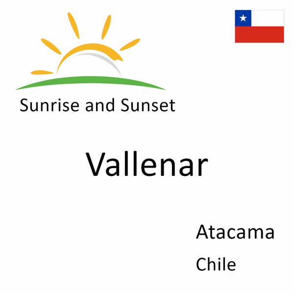 Sunrise and sunset times for Vallenar, Atacama, Chile