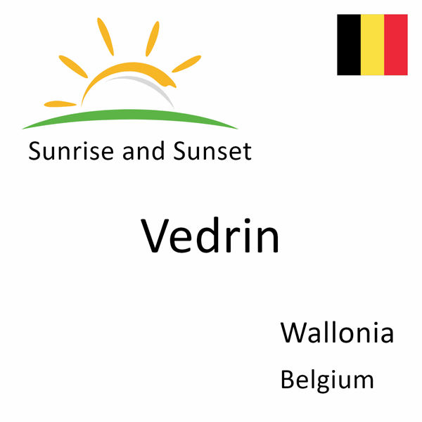 Sunrise and sunset times for Vedrin, Wallonia, Belgium