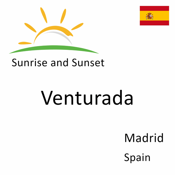 Sunrise and sunset times for Venturada, Madrid, Spain