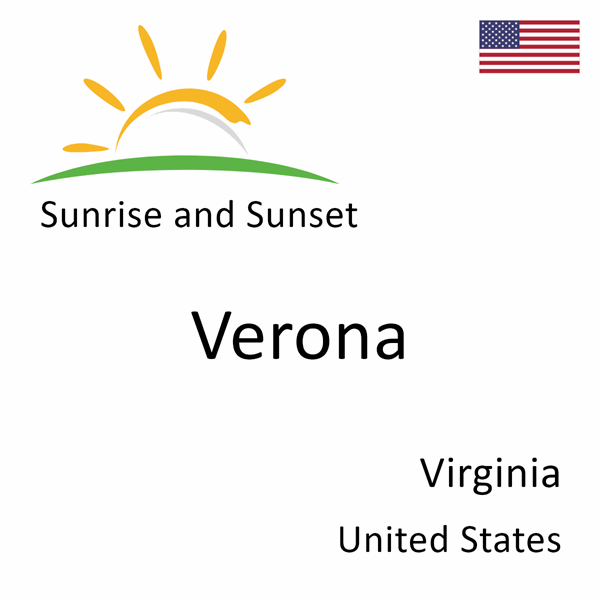 Sunrise and sunset times for Verona, Virginia, United States