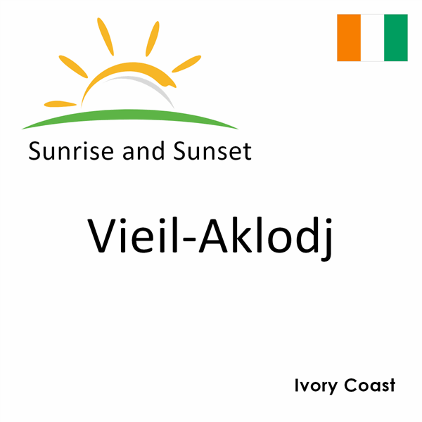 Sunrise and sunset times for Vieil-Aklodj, Ivory Coast