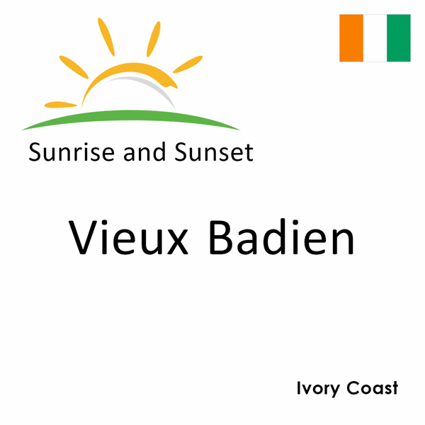 Sunrise and sunset times for Vieux Badien, Ivory Coast