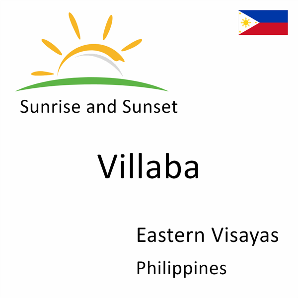 Sunrise and sunset times for Villaba, Eastern Visayas, Philippines