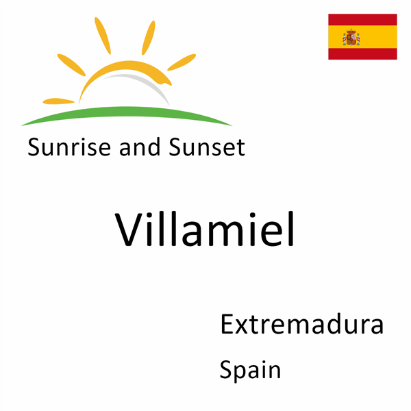 Sunrise and sunset times for Villamiel, Extremadura, Spain