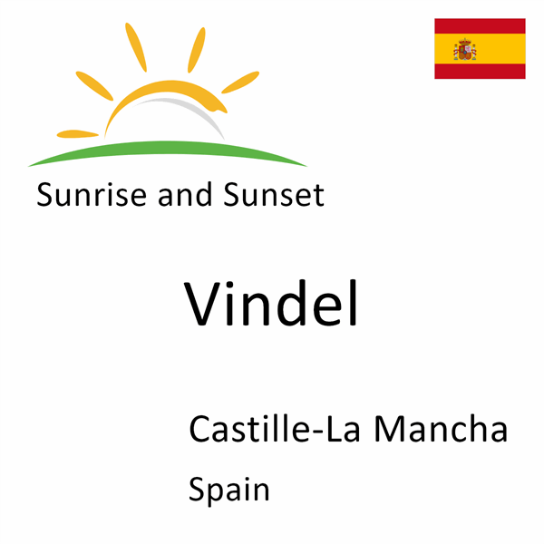 Sunrise and sunset times for Vindel, Castille-La Mancha, Spain