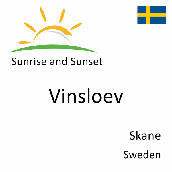 Sunrise and sunset times for Vinsloev, Skane, Sweden