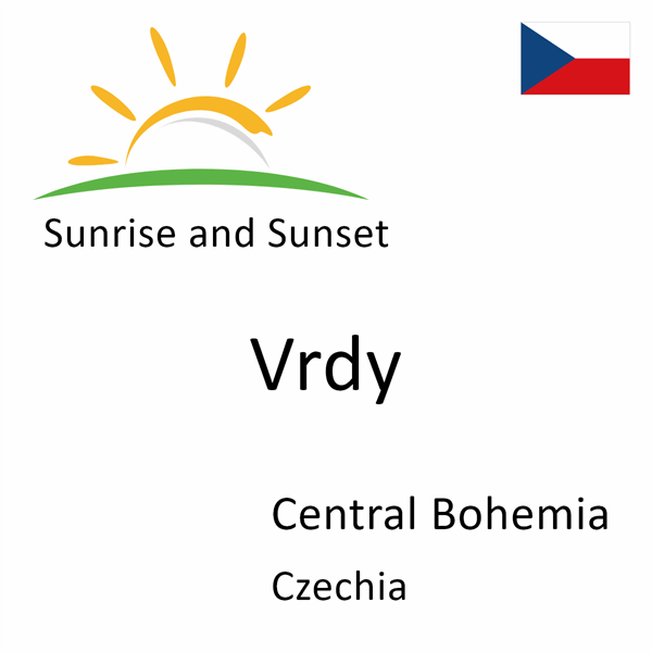 Sunrise and sunset times for Vrdy, Central Bohemia, Czechia