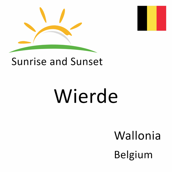 Sunrise and sunset times for Wierde, Wallonia, Belgium