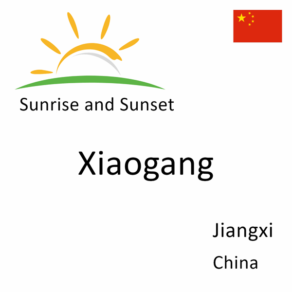 Sunrise and sunset times for Xiaogang, Jiangxi, China