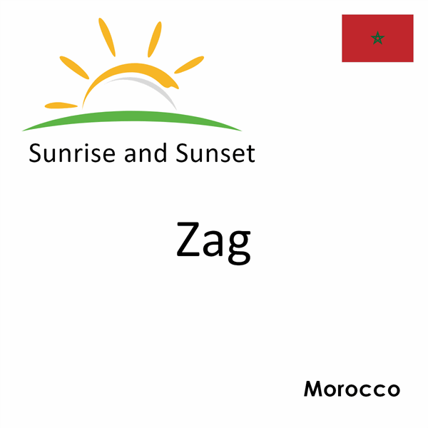 Sunrise and sunset times for Zag, Morocco