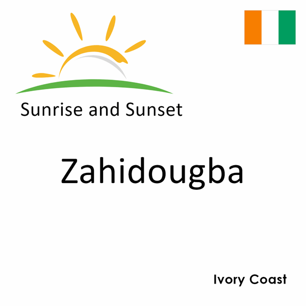 Sunrise and sunset times for Zahidougba, Ivory Coast