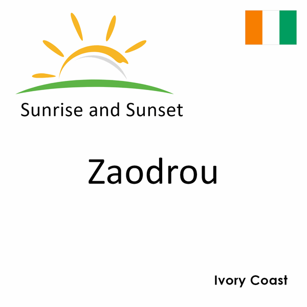 Sunrise and sunset times for Zaodrou, Ivory Coast