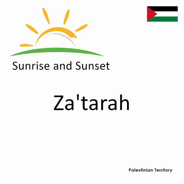 Sunrise and sunset times for Za'tarah, Palestinian Territory