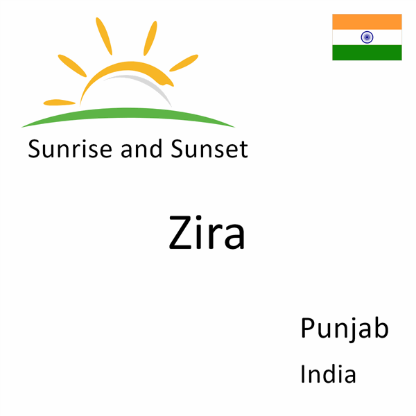 Sunrise and sunset times for Zira, Punjab, India